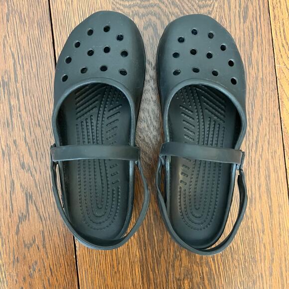 Crocs Karin Clog Mary Jane Style Women's Black Classic Slip-On: Size 9 - Picture 1 of 5